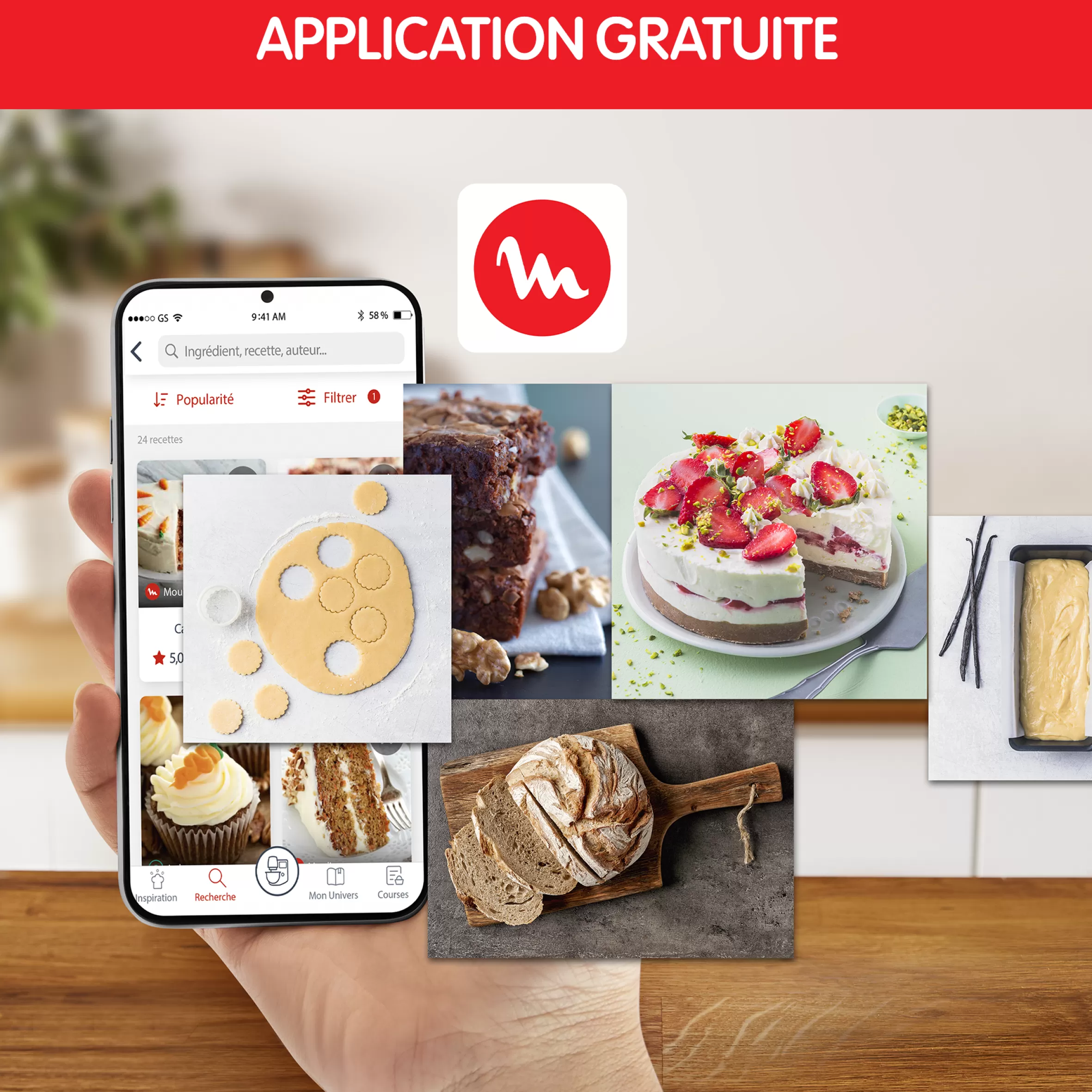 Moulinex Gebakrobots<Coach, Pastry Robot, 8 programma's, Coaching in de gratis app, Brush + Maryse