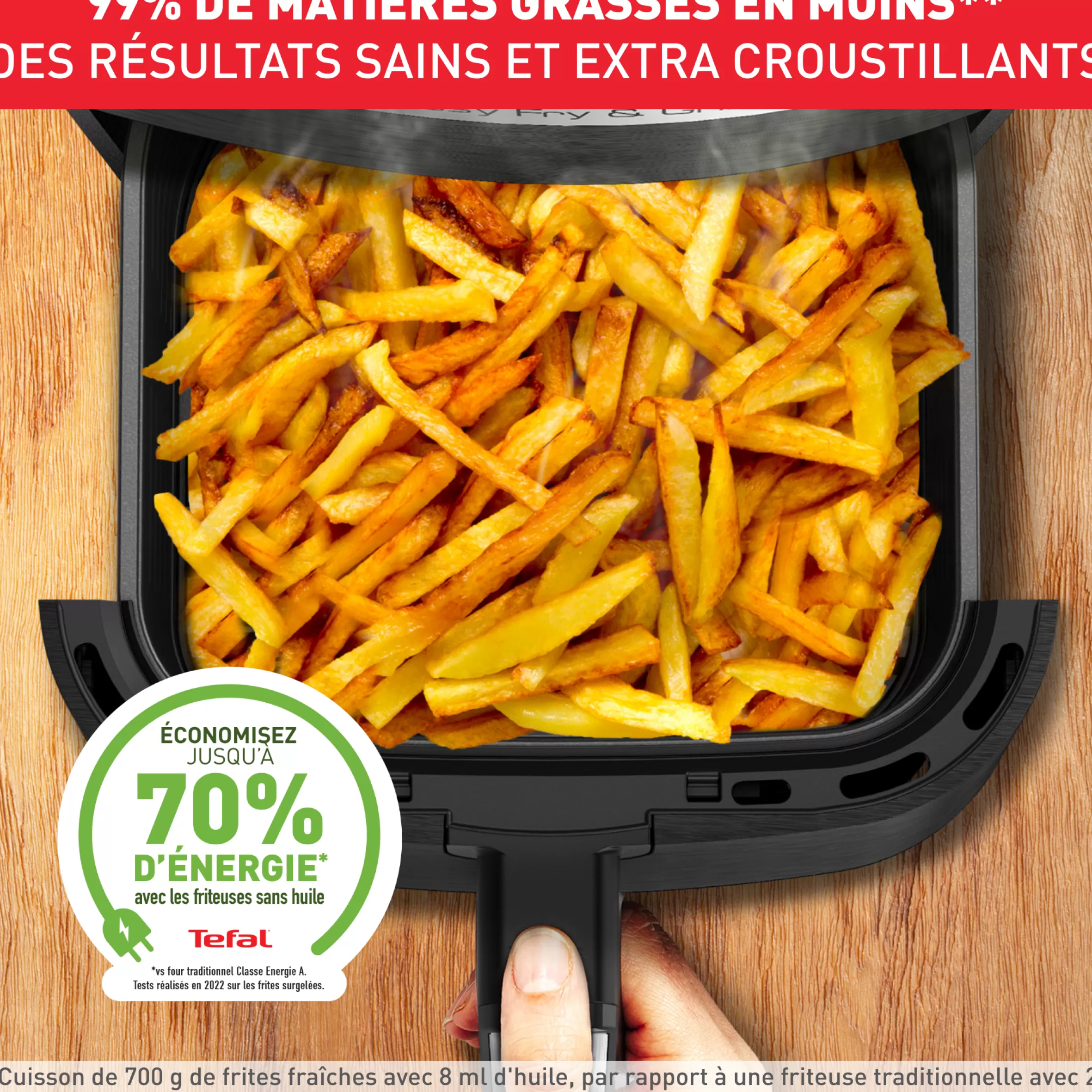 Moulinex Olievrije friteuses<Easy Fry & Grill, Olievrije Friteuse 4,2L (6 Personen), Airfryer, Grill, 8 Programma's,